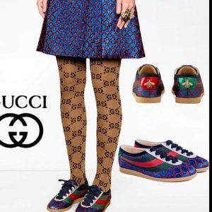 $850 Gucci falacer lurex GG with web sneakers
